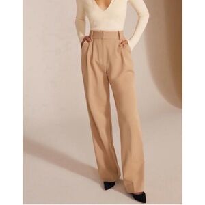 +Favorite Daughter The Favorite Wide Leg Trouser Pants Beige Size 14